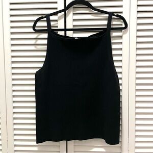 Abercrombie and Fitch Black Ribbed Knit Square Neck Tank Top